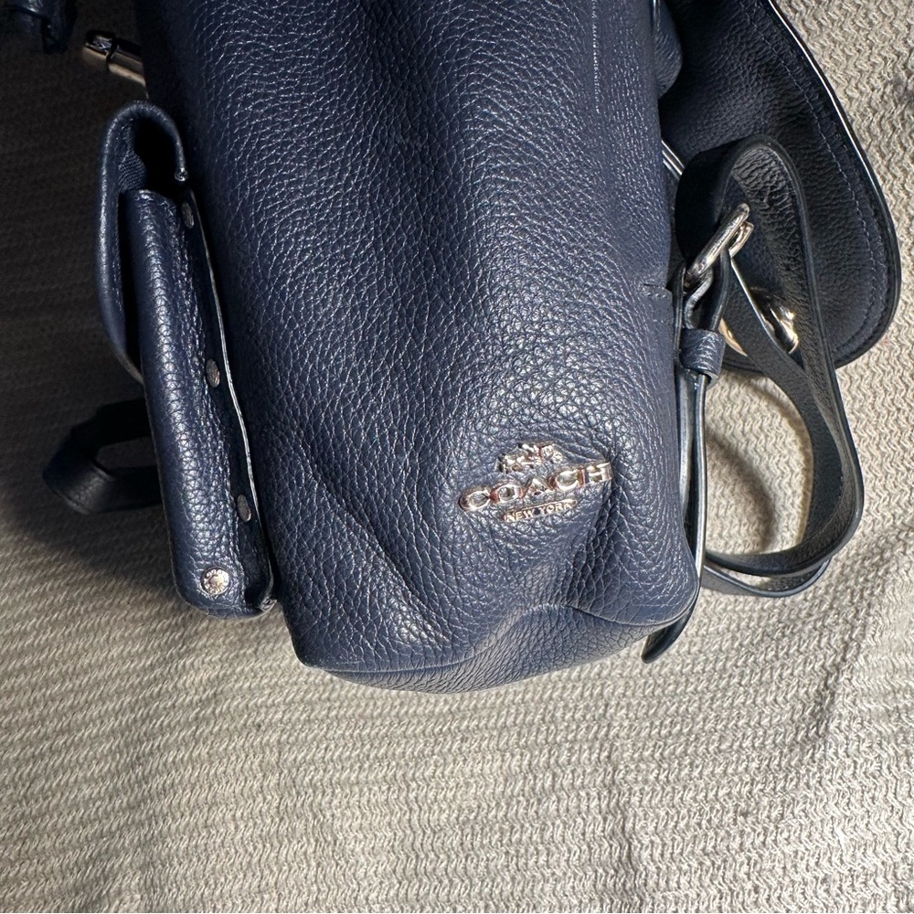 Coach Navy Mini Turnlock Rucksack Backpack - Picture 8 of 8